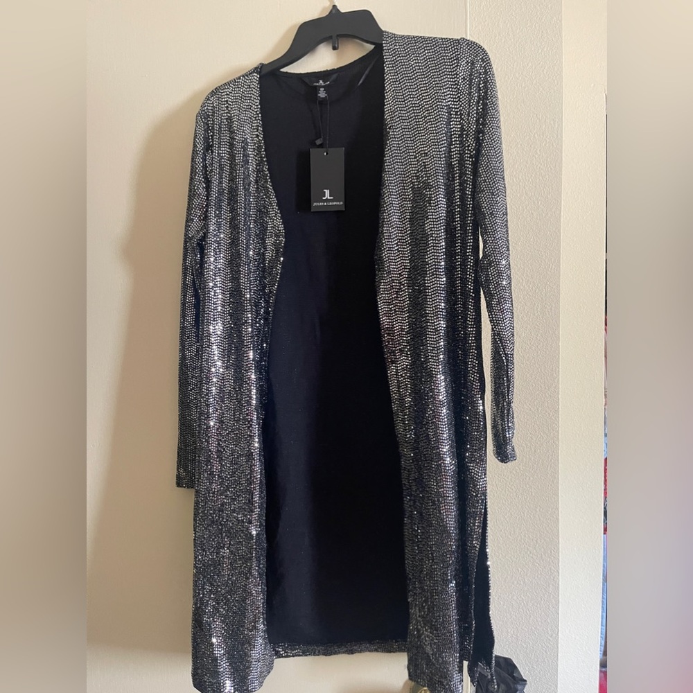 NEW Women’s Jules & Leopold Black sequin cardigan